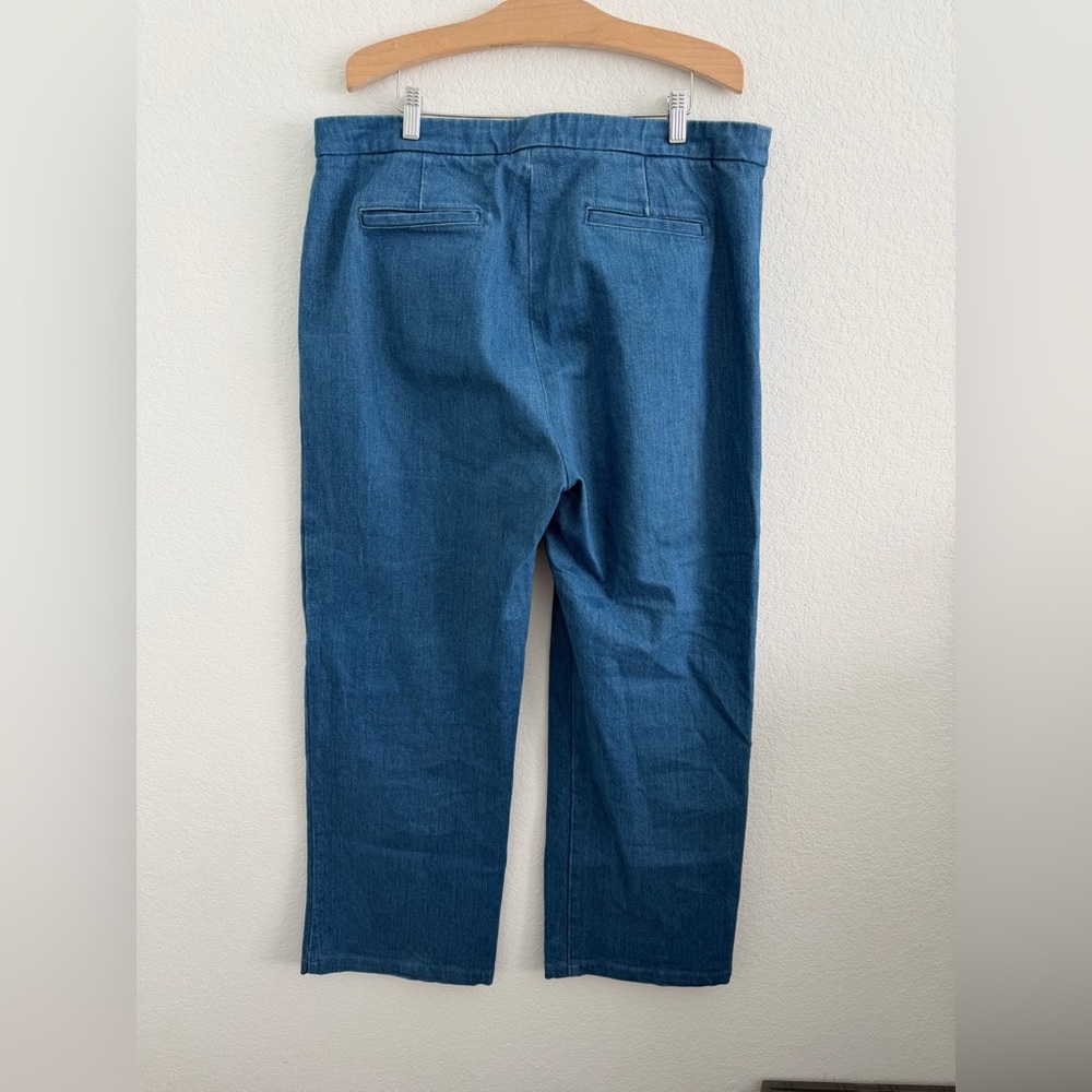 Sezane Wide Leg Jeans Size 14 Dan Trousers In Cyan Size 14 EU 46 - Picture 4 of 7